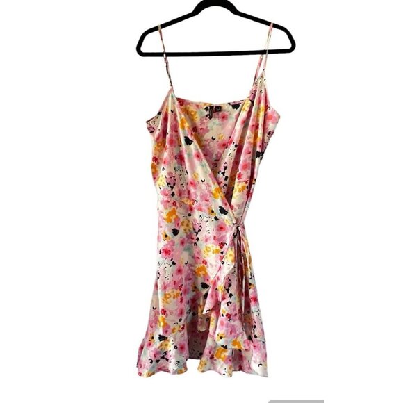 VERO MODA Floral Wrap Dress Pink Size M - Picture 2 of 6